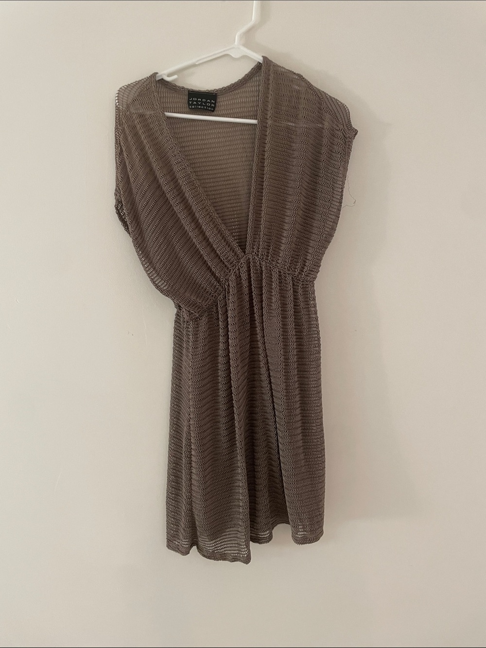 Jordan Taylor Taupe Knit Open-Weave Swim Coverup